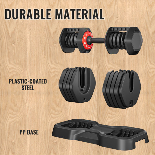 10 in 1 Adjustable Dumbbell Set Quick Rotate 55lb