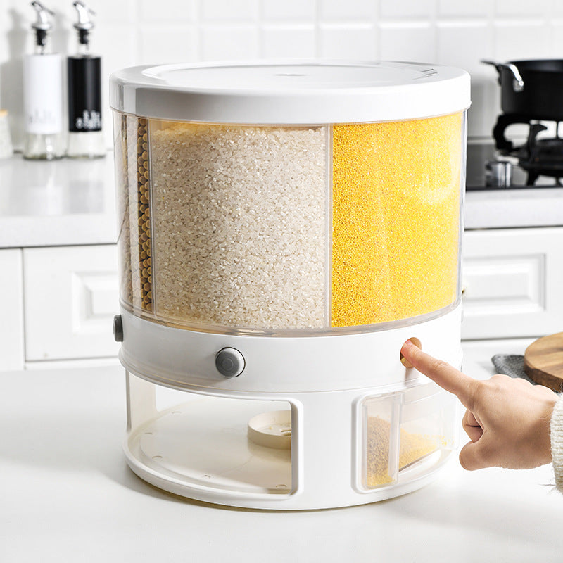 Rotatable Multi Compartment Rice Storage Box Insect Moisture Proof
