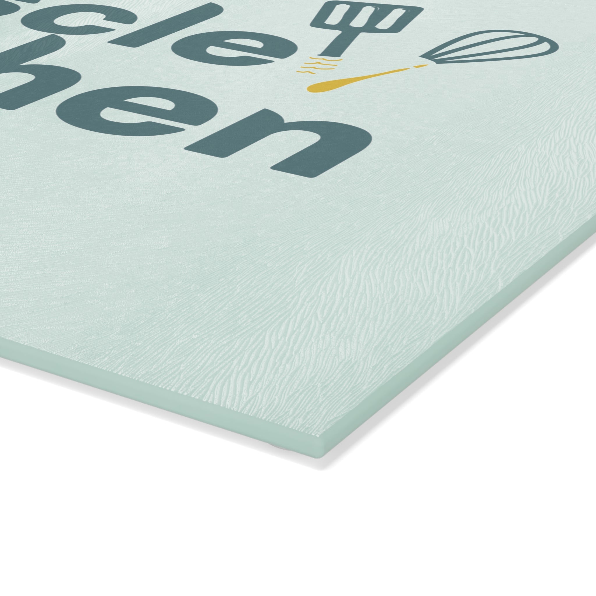Glass Cutting Board — "Muscle Kitchen" Funny Fitness Chef Cutting Board, Gym Lover Kitchen Decor