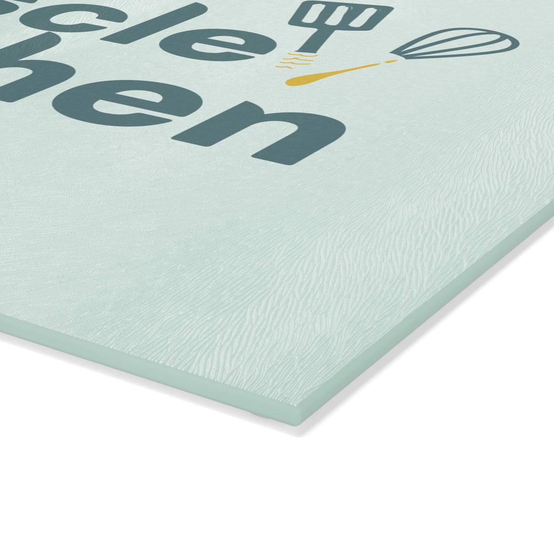 Glass Cutting Board — "Muscle Kitchen" Funny Fitness Chef Cutting Board, Gym Lover Kitchen Decor