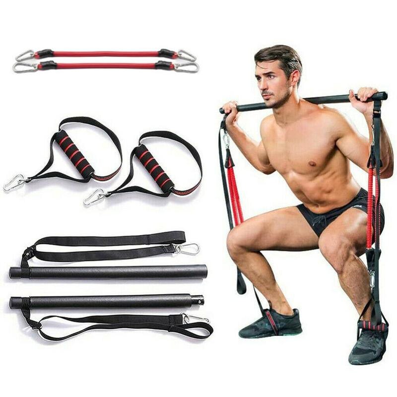 Pilates Bar Kit with Resistance Bands Portable Home Workout