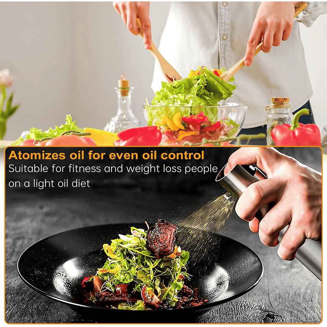 100ml Stainless Steel Oil Sprayer Mister for Cooking Baking