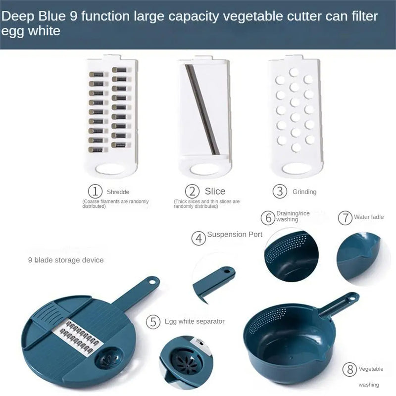 Multifunctional Vegetable Cutter Potato Shredder Radish Grater with Container