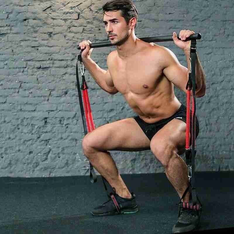 Pilates Bar Kit with Resistance Bands Portable Home Workout