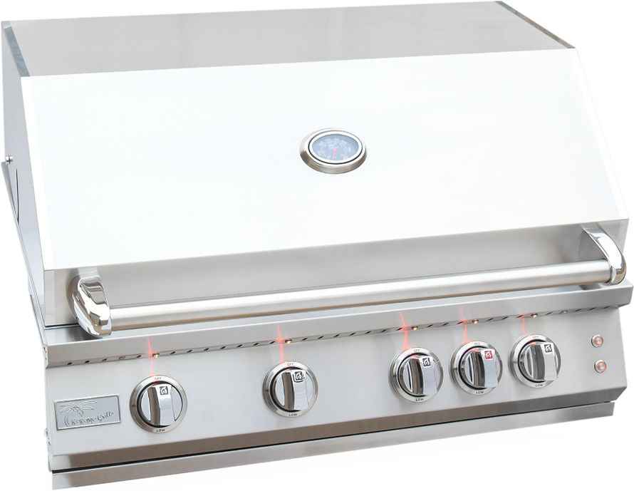 32” Gas Grill with 4 Burners, Laser-Cut Grates & Back Burner