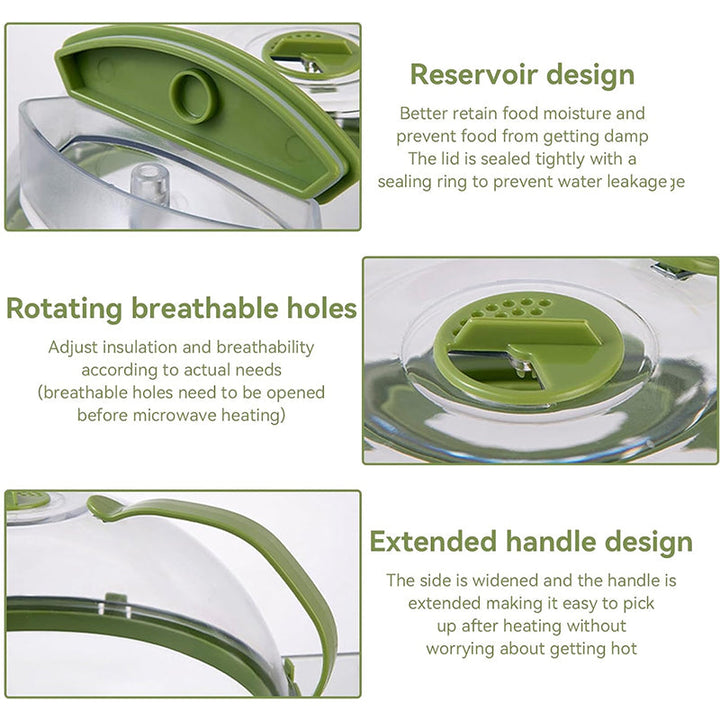 Clear Microwave Food Cover with Handle Steam Vent Plate Lid