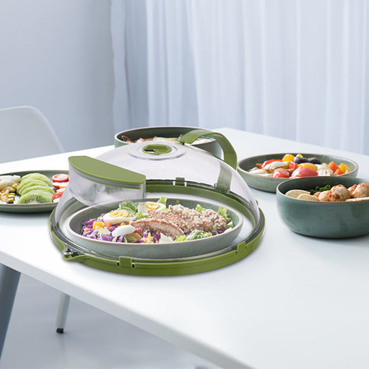 Clear Microwave Food Cover with Handle Steam Vent Plate Lid