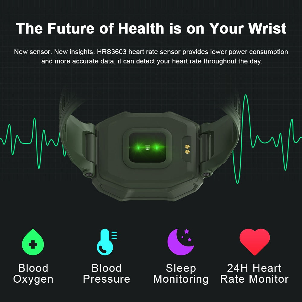 ROCK Rugged Smart Watch Outdoor Waterproof Fitness Tracker for