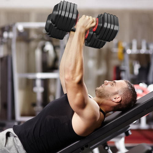 10 in 1 Adjustable Dumbbell Set Quick Rotate 55lb