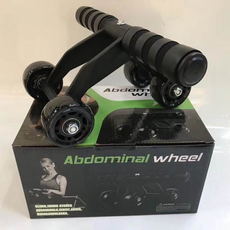 Foldable 4 Wheel Abdominal Exercise Wheel Plastic Abs Gym Kit