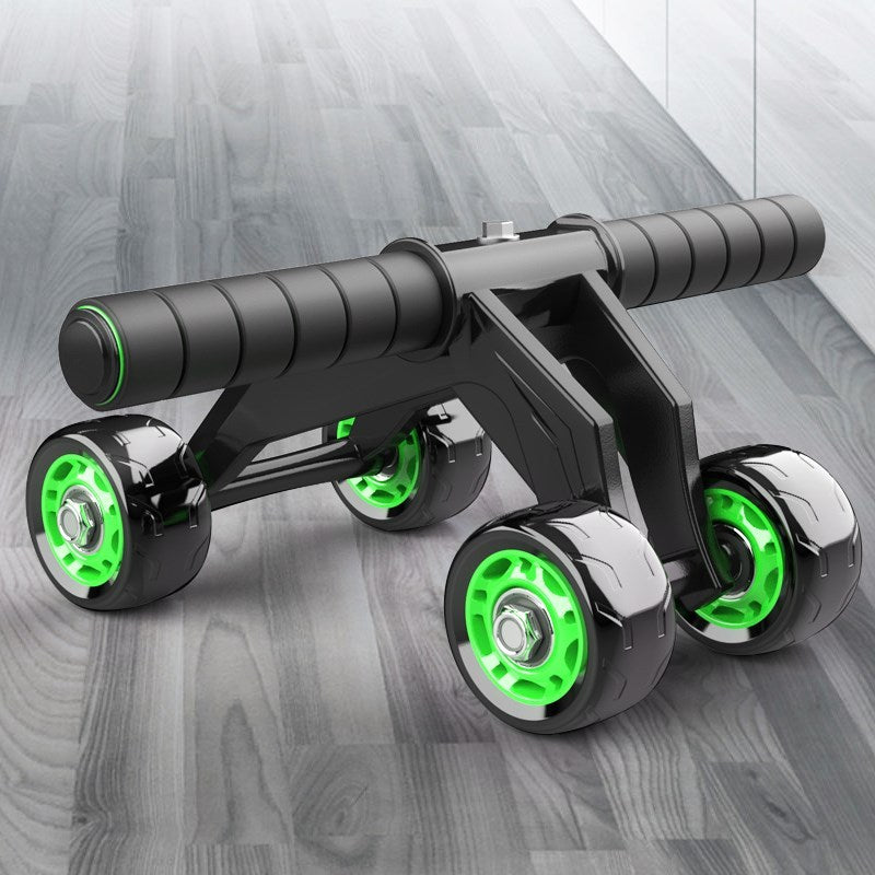 Foldable 4 Wheel Abdominal Exercise Wheel Plastic Abs Gym Kit