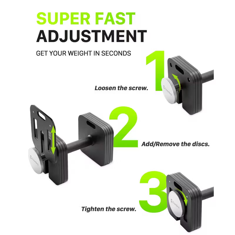 Adjustable Dumbbell Set 10–80lb Quick Lock Home Gym Weights