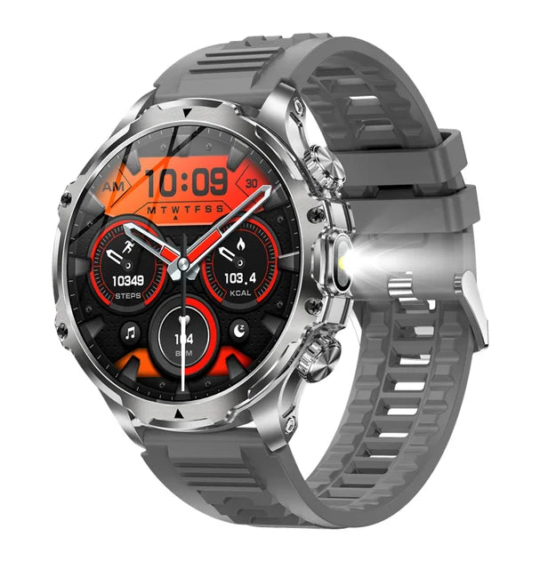 AK75 Smart Watch Flashlight BT Calling Outdoor Fitness Tracker