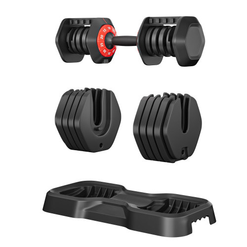 10 in 1 Adjustable Dumbbell Set Quick Rotate 55lb