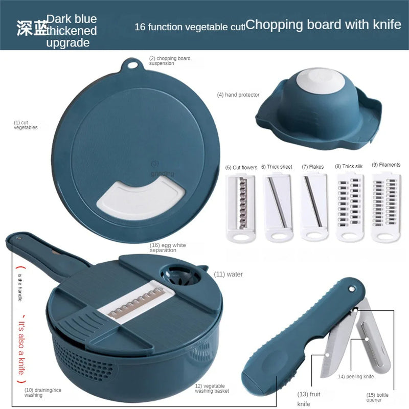 Multifunctional Vegetable Cutter Potato Shredder Radish Grater with Container