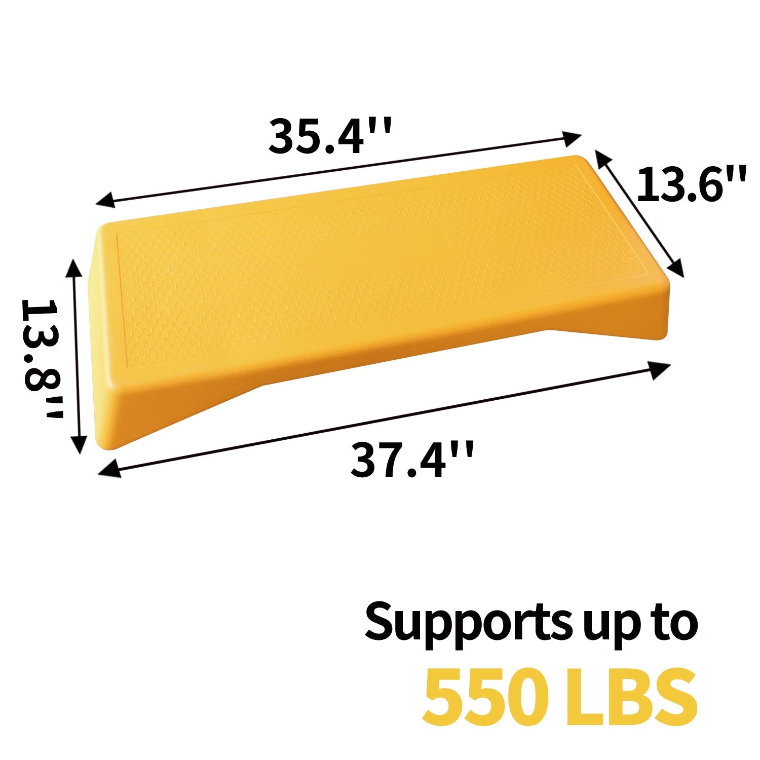 Height Adjustable Aerobics Step Platform Fitness Stepper Trainer Yellow