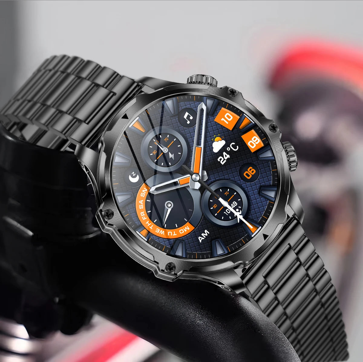 AK75 Smart Watch Flashlight BT Calling Outdoor Fitness Tracker