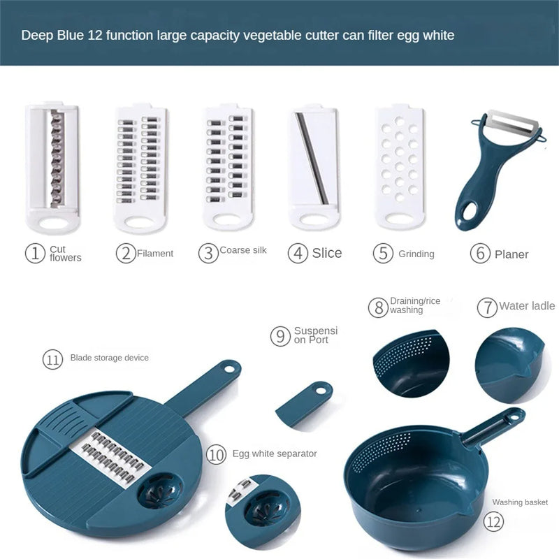 Multifunctional Vegetable Cutter Potato Shredder Radish Grater with Container