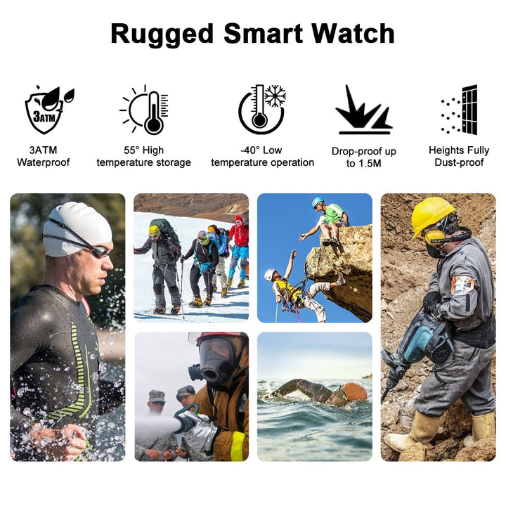 ROCK Rugged Smart Watch Outdoor Waterproof Fitness Tracker for