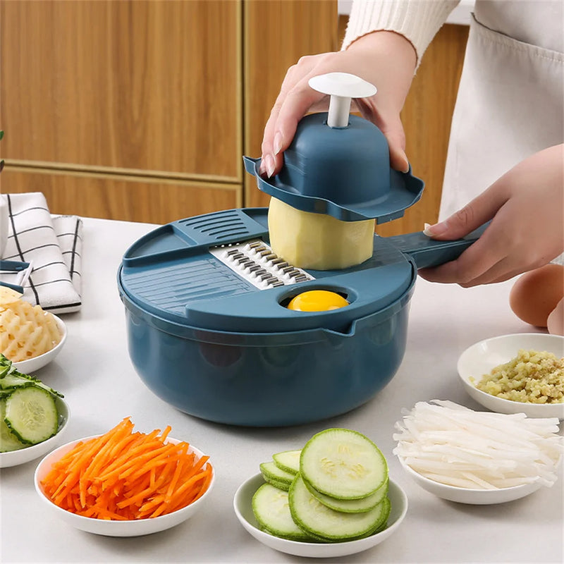 Multifunctional Vegetable Cutter Potato Shredder Radish Grater with Container