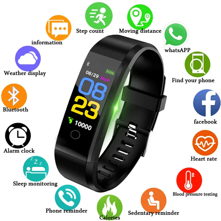 Smart Watch Heart Rate Blood Pressure Fitness Tracker Sport