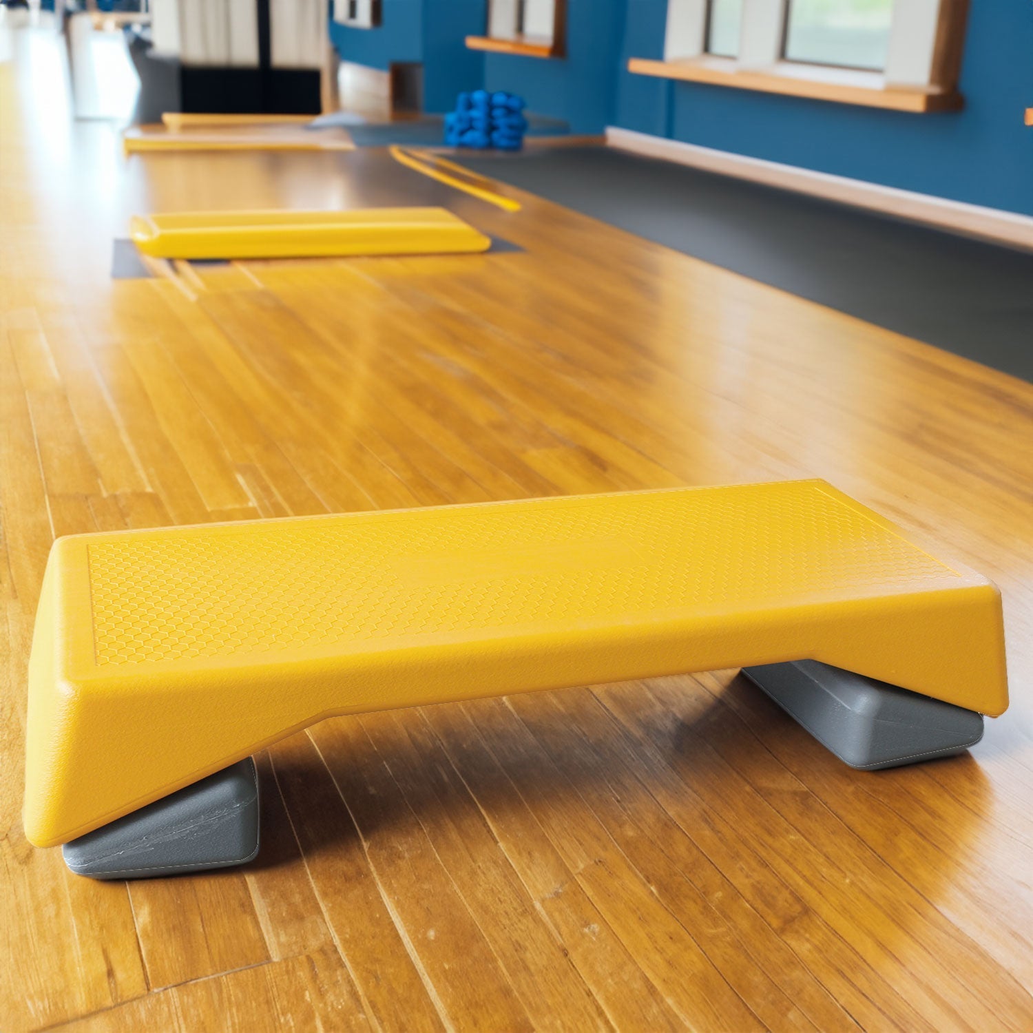Height Adjustable Aerobics Step Platform Fitness Stepper Trainer Yellow