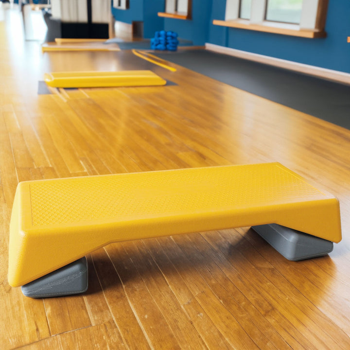 Height Adjustable Aerobics Step Platform Fitness Stepper Trainer Yellow