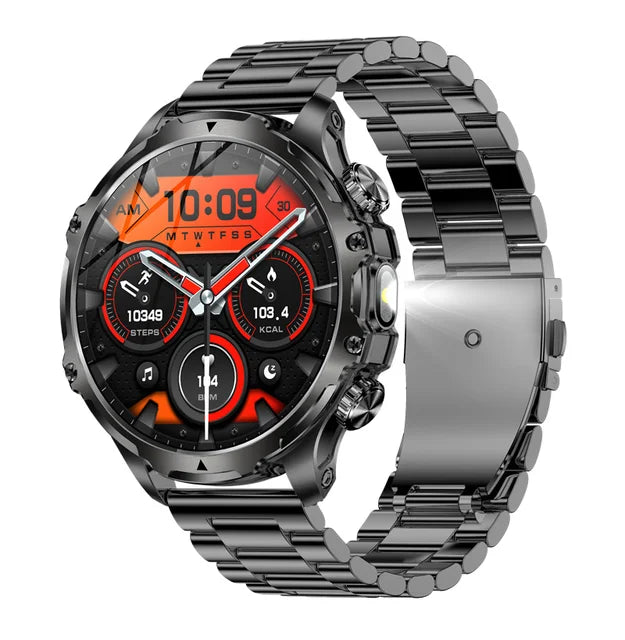 AK75 Smart Watch Flashlight BT Calling Outdoor Fitness Tracker