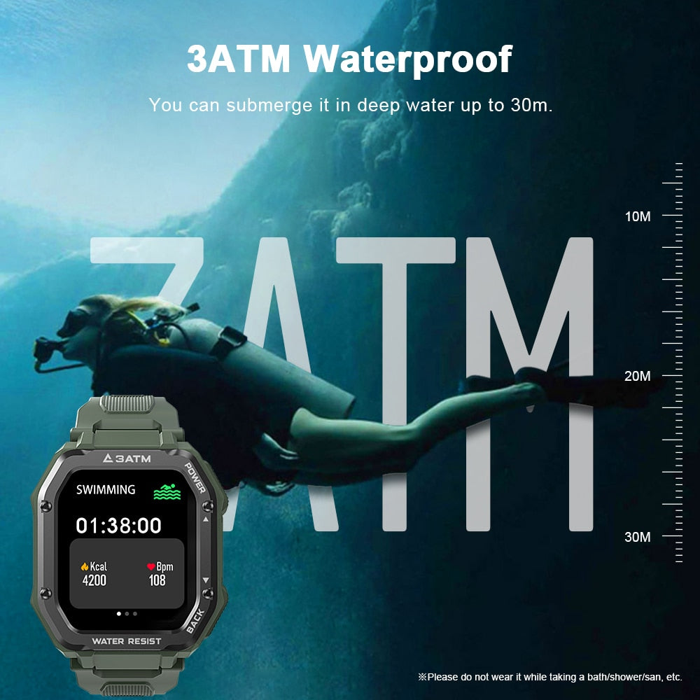 ROCK Rugged Smart Watch Outdoor Waterproof Fitness Tracker for