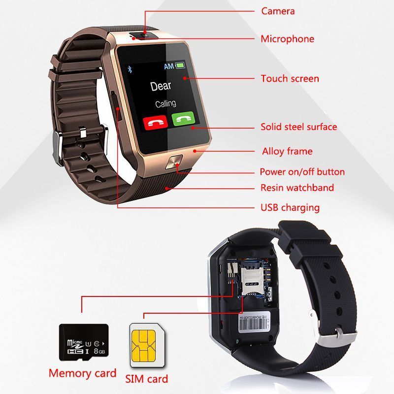 DZ09 Bluetooth Smart Watch Phone Fitness Tracker for Men