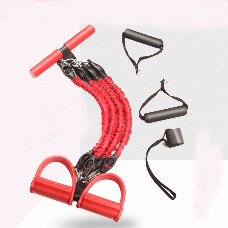 Multifunction Fitness Pedal Exerciser with Elastic Pull Rope