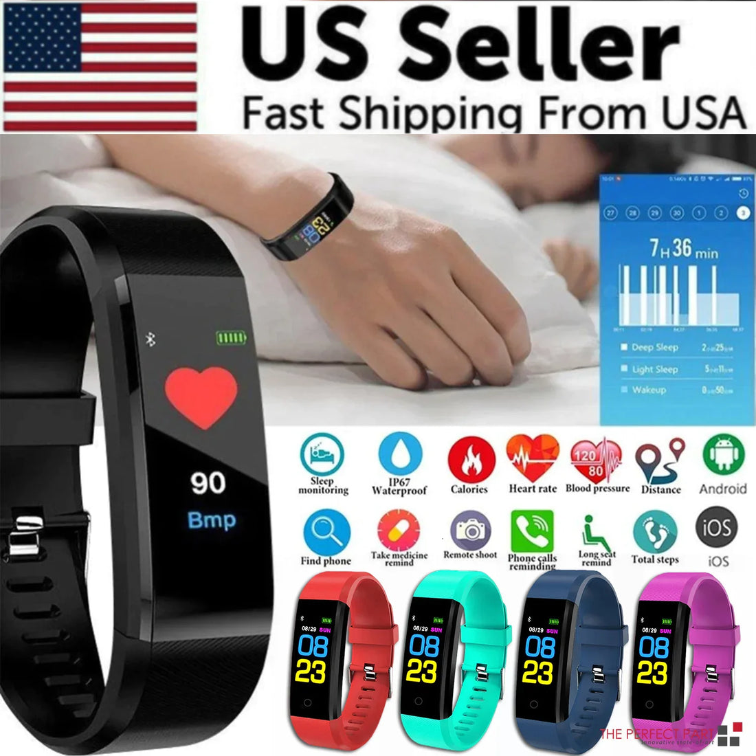Fitness Smart Watch – Heart Rate & BP Activity Tracker
