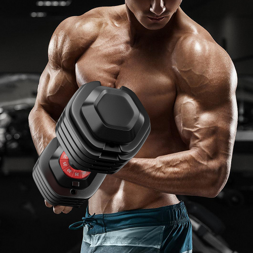 10 in 1 Adjustable Dumbbell Set Quick Rotate 55lb