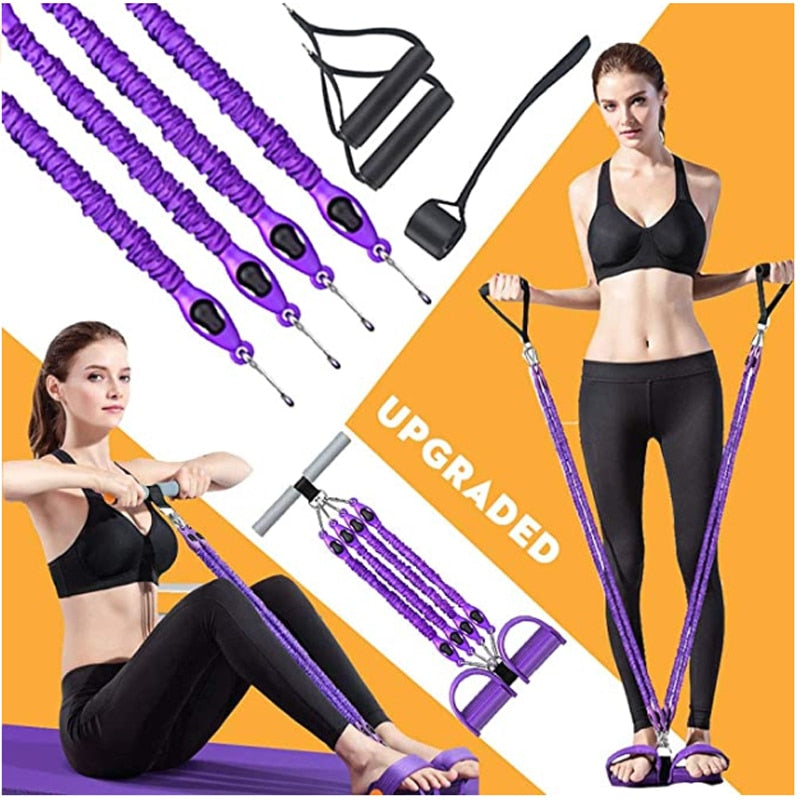Multifunction Fitness Pedal Exerciser with Elastic Pull Rope