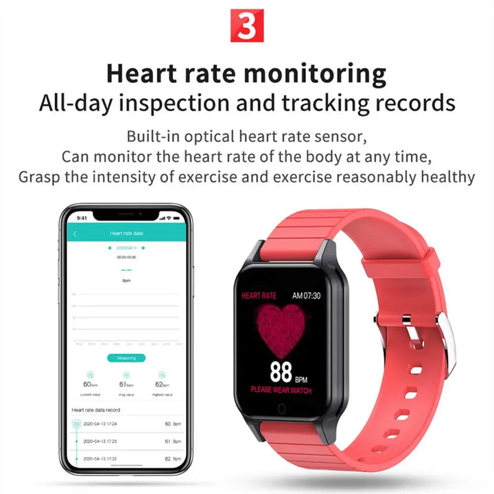 T96 Smart Watch Body Temperature Heart Rate Blood Pressure