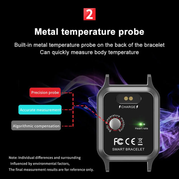 T96 Smart Watch Body Temperature Heart Rate Blood Pressure