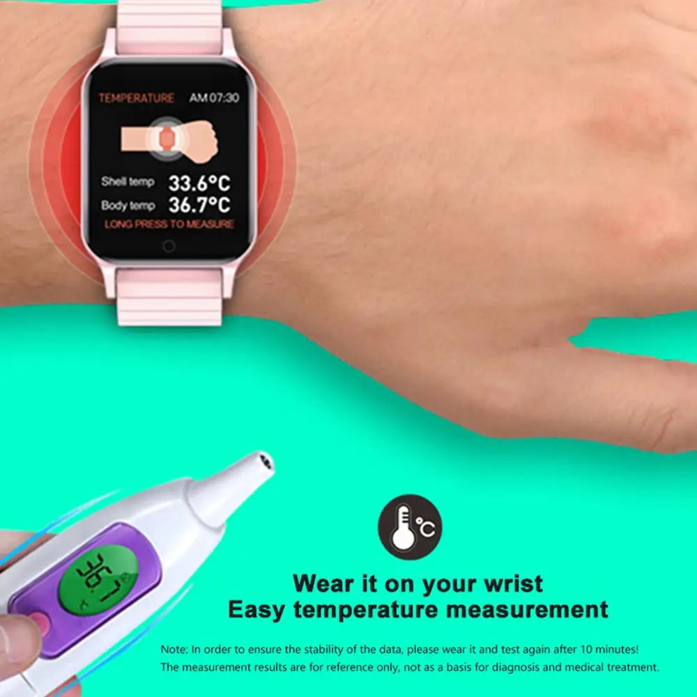 T96 Smart Watch Body Temperature Heart Rate Blood Pressure