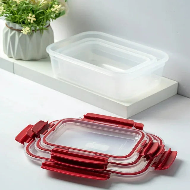 5 Pack Stackable Airtight Food Storage Containers with Snap Lock