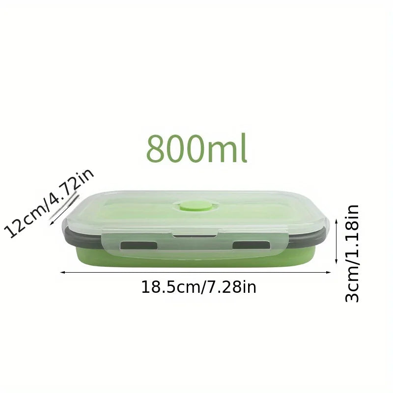 Collapsible Silicone Food Storage Containers Stackable Microwave Lunch Box Set