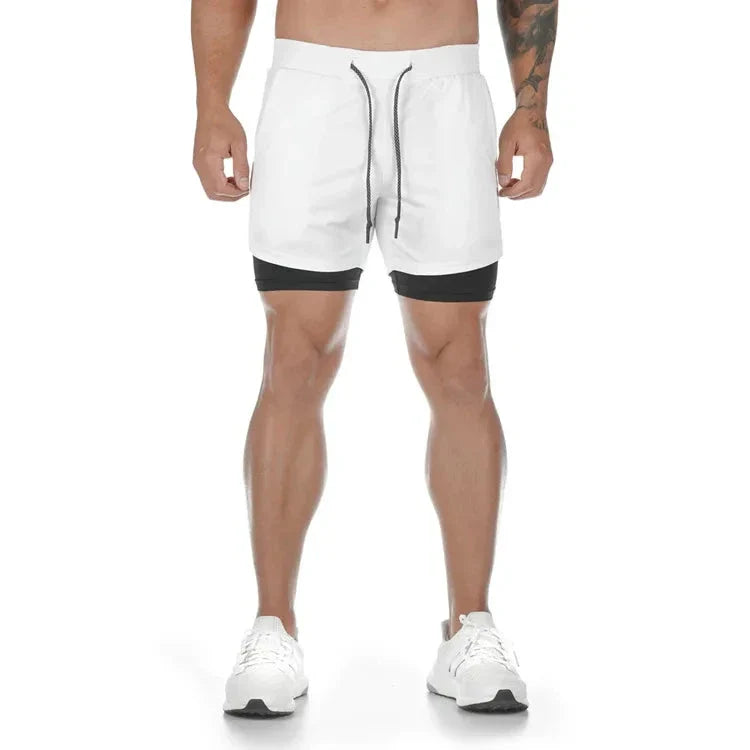 Men’s 2-in-1 Camo Running Shorts – Quick-Dry Gym Fitness