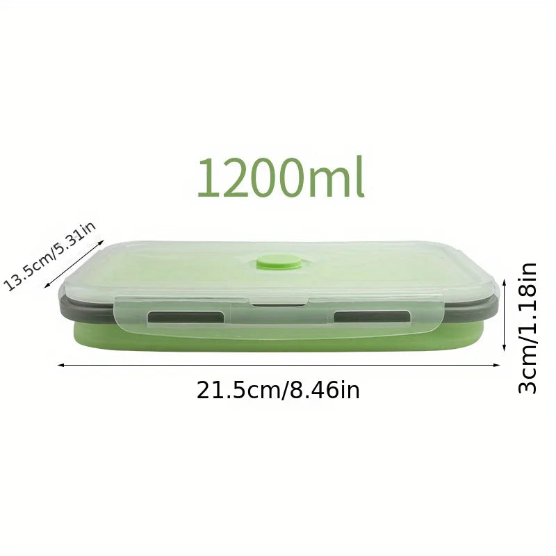 Collapsible Silicone Food Storage Containers Stackable Microwave Lunch Box Set