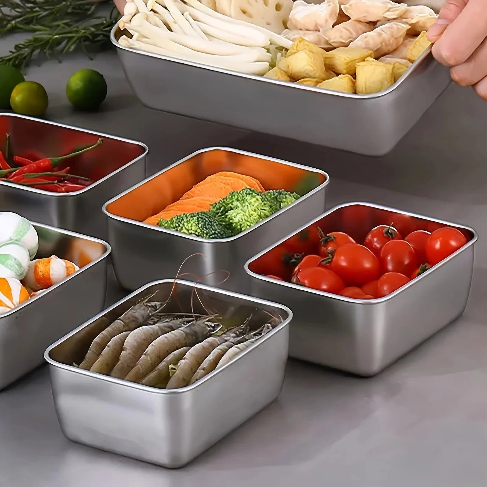 Eco Friendly Stainless Steel Food Storage Leakproof Reusable Container Set