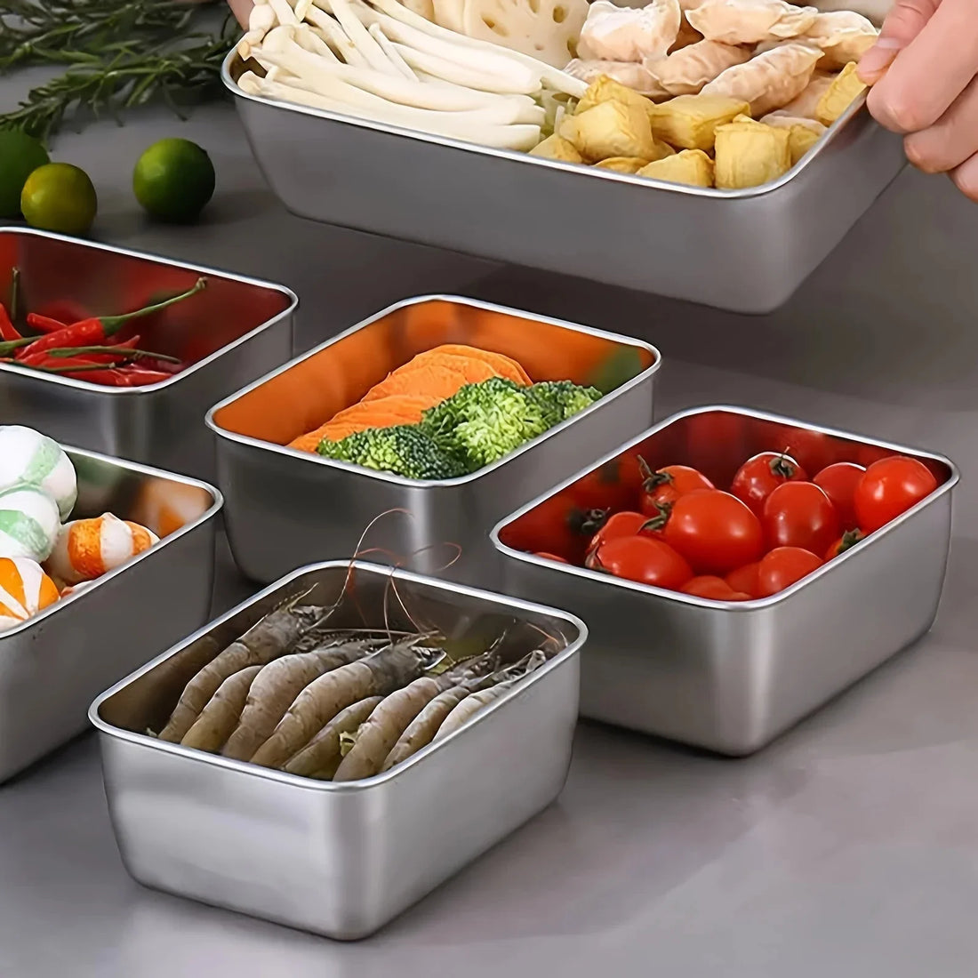 Eco Friendly Stainless Steel Food Storage Leakproof Reusable Container Set
