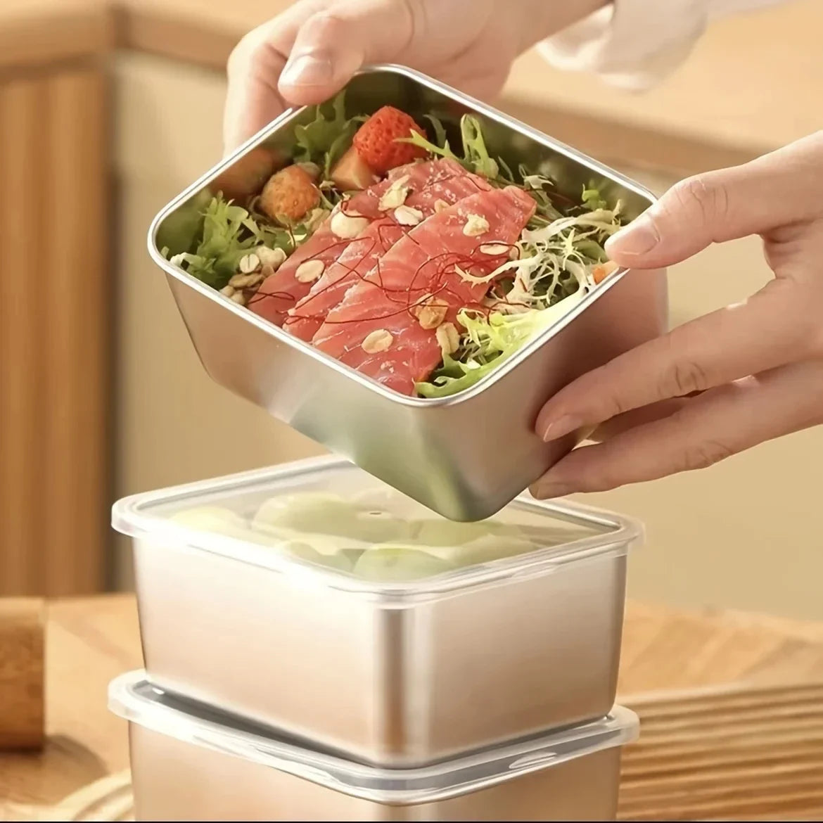 Eco Friendly Stainless Steel Food Storage Leakproof Reusable Container Set