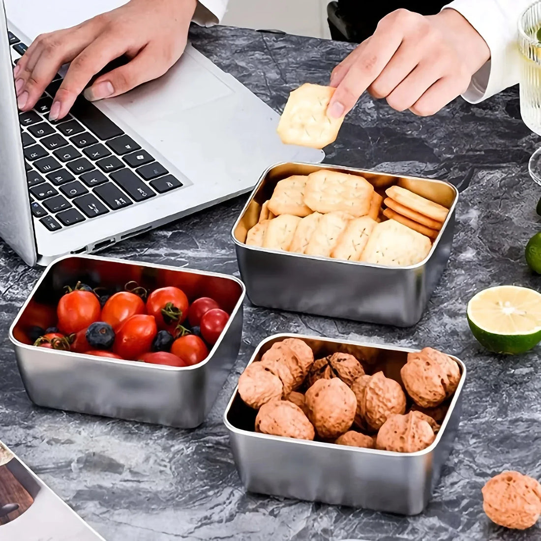 Eco Friendly Stainless Steel Food Storage Leakproof Reusable Container Set