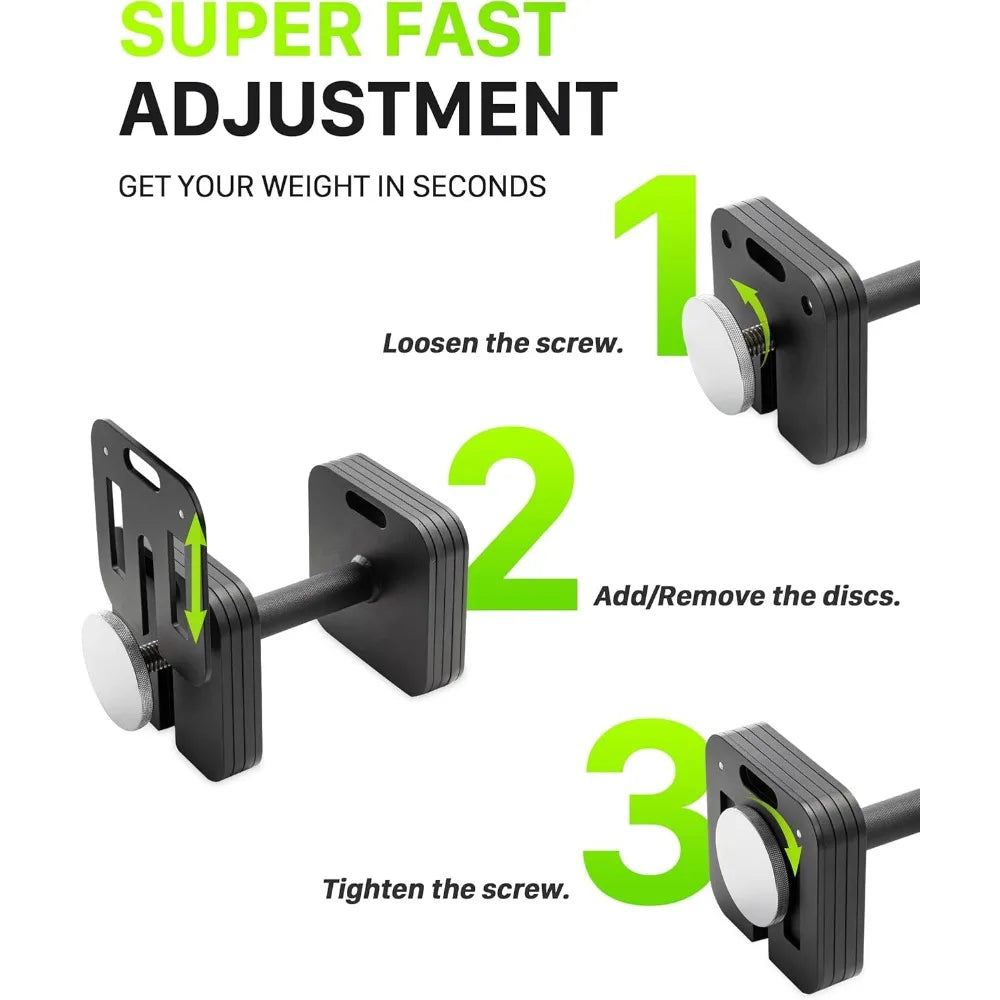 Adjustable Dumbbell Set 10–80lb Quick Lock Home Gym Weights