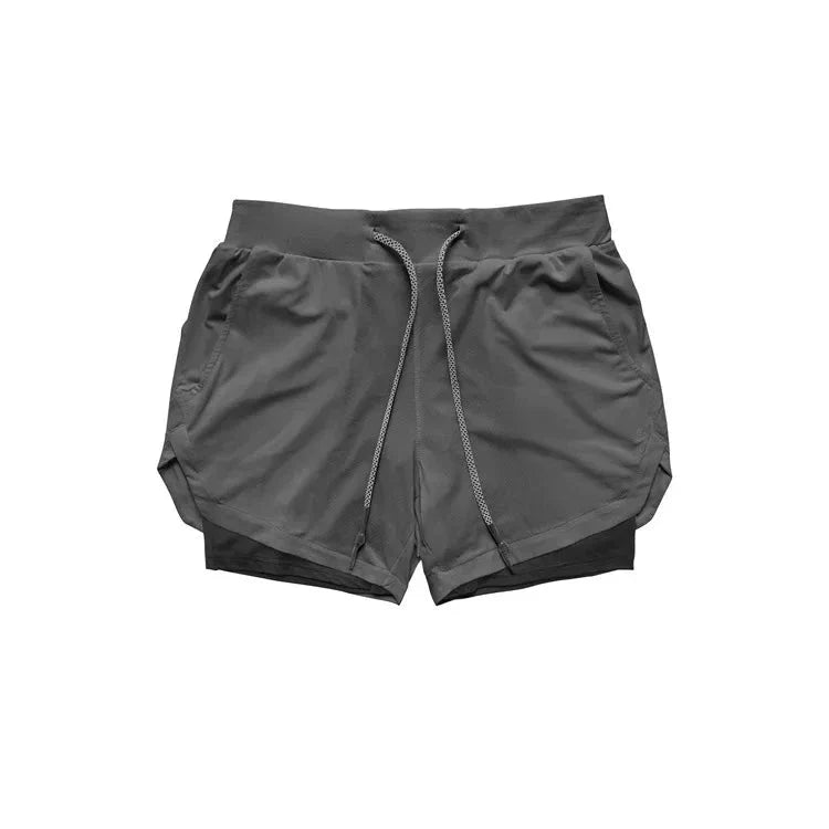 Men’s 2-in-1 Camo Running Shorts – Quick-Dry Gym Fitness