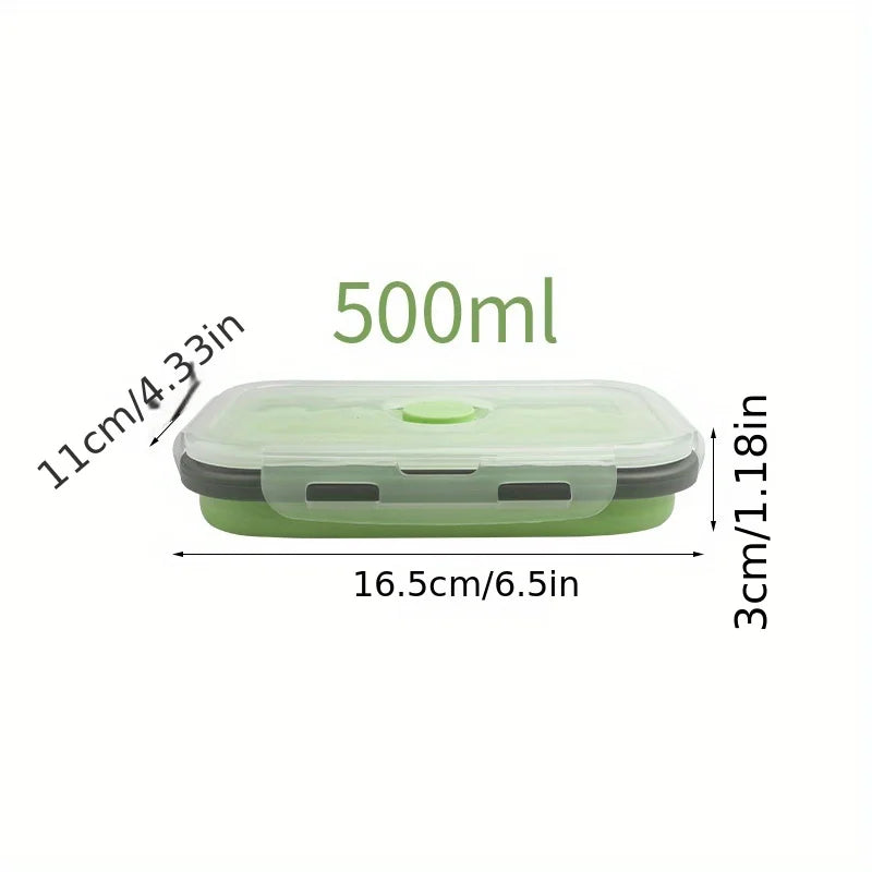Collapsible Silicone Food Storage Containers Stackable Microwave Lunch Box Set