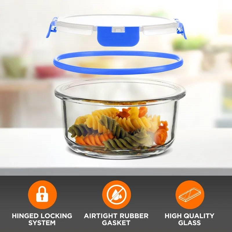 24 Piece Glass Food Storage Container Bakeware Set Snap Lids
