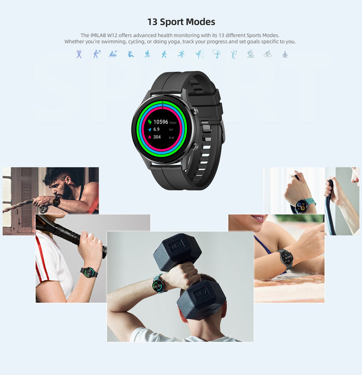 W12 Smart Watch – Bluetooth Fitness Tracker Black